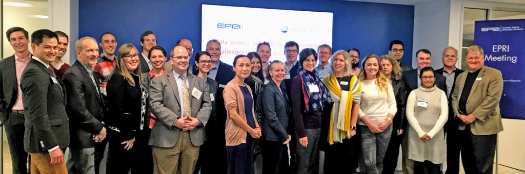 Attendees commemorate the EPRI-EPIC workshop "Data Science Solutions to Environmental Challenges in the Electric Power Industry" hosted at EPRI offices in Washington DC, Friday, November 8, 2019. Organized by the Electric Power Research Institute and the Environmental Policy Innovation Center. (Photo by Tammi Clark/EPRI)